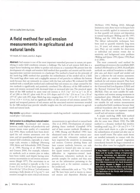 what can you conclude about erosion in the experiment|(PDF) Use of Field Experiments in Soil Erosion Research.